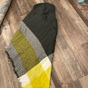 Large square grey and yellow scarf